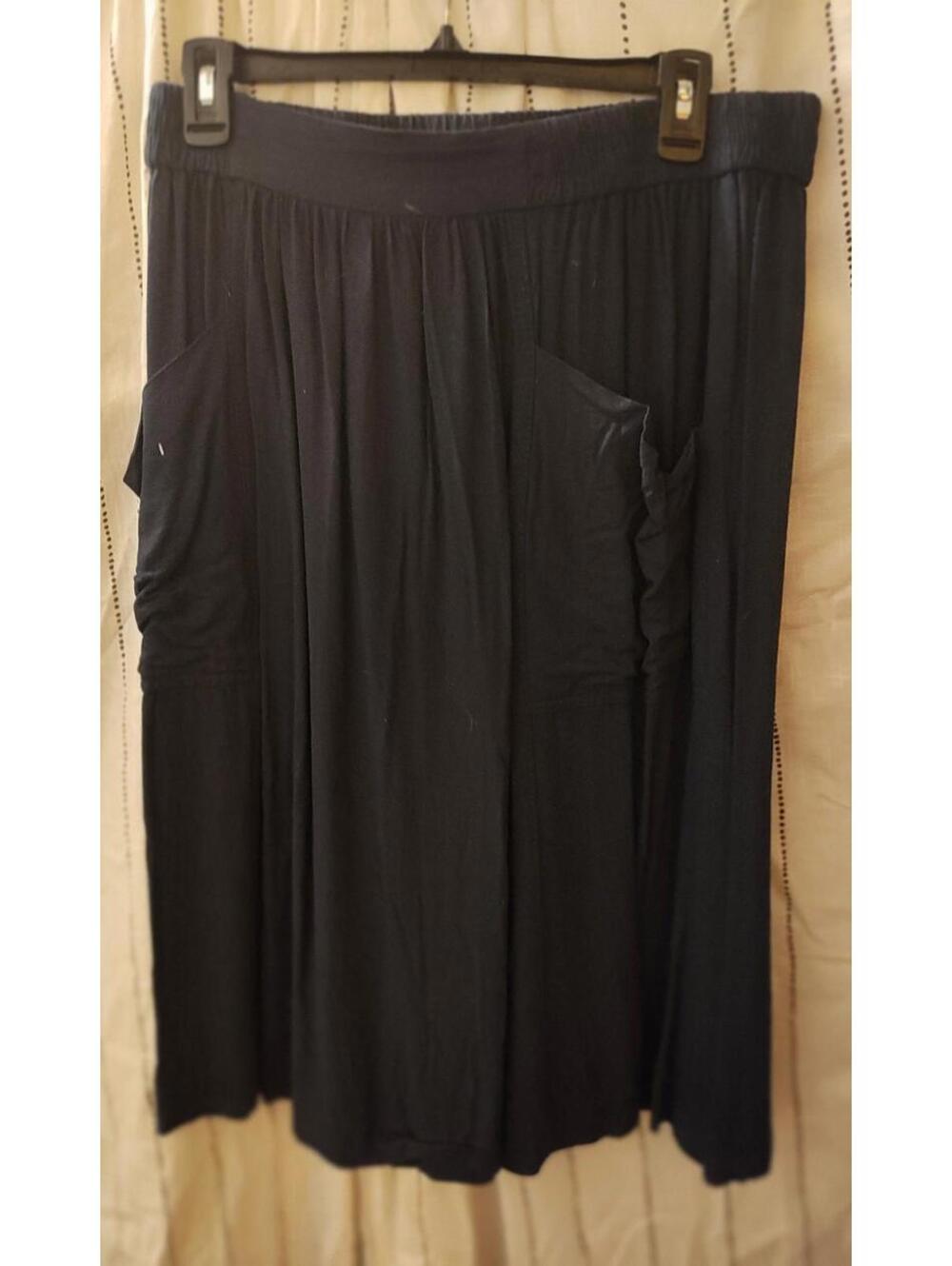 H&M Size 12 Midi Skirt - Relax Fit Blue With Pockets - EUC
